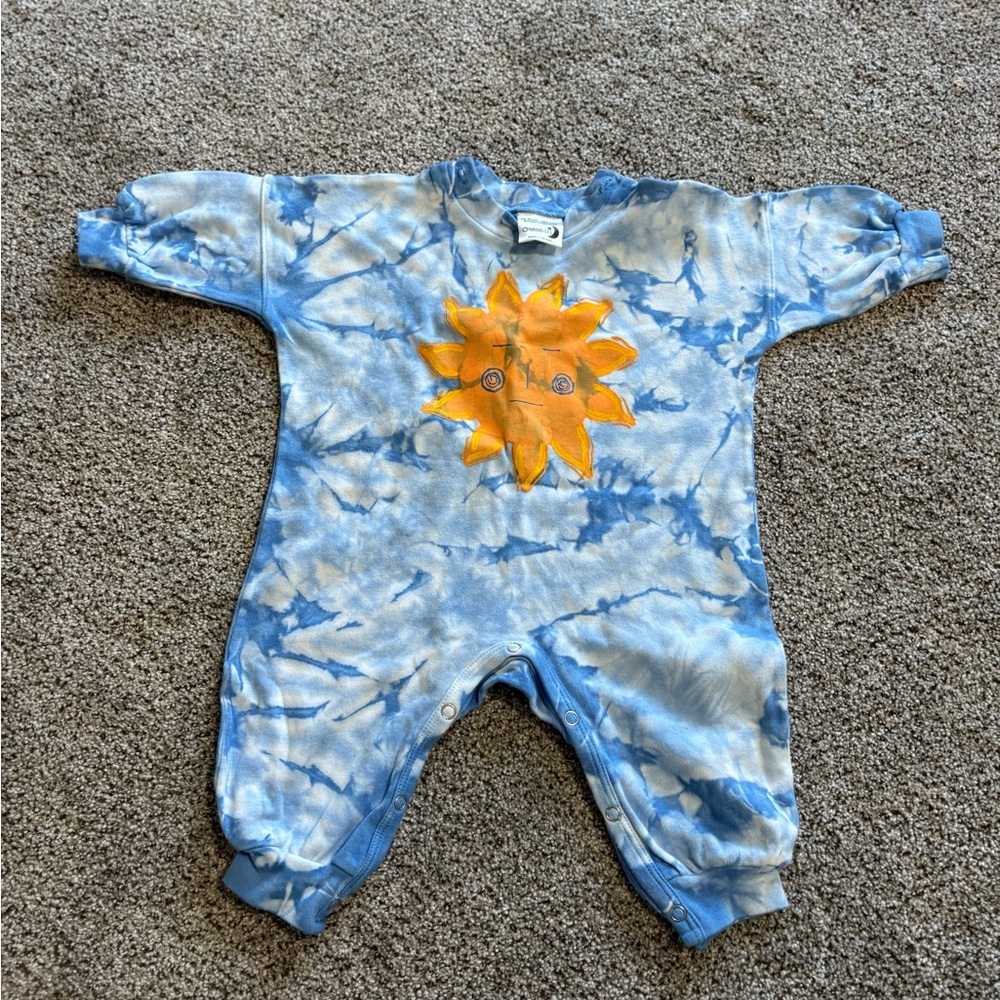 Sunny Blue Tie-Dye Kids Footie